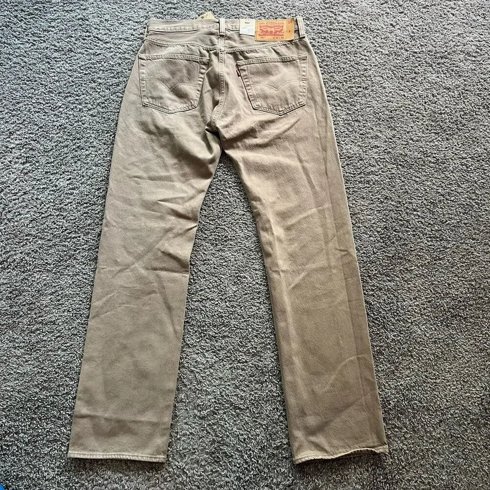 NEW Levi’s 501 Original Fit Straight Jeans Beige Pants Men’s 32x32 32